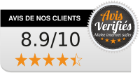 Avis de nos clients : 8,9 sur 10